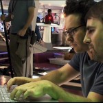 J.J. Abrams e Roberto Orci sul set di Star Trek (2009)